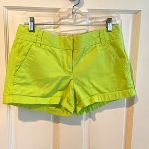 J. Crew Lime Green Chino Shorts